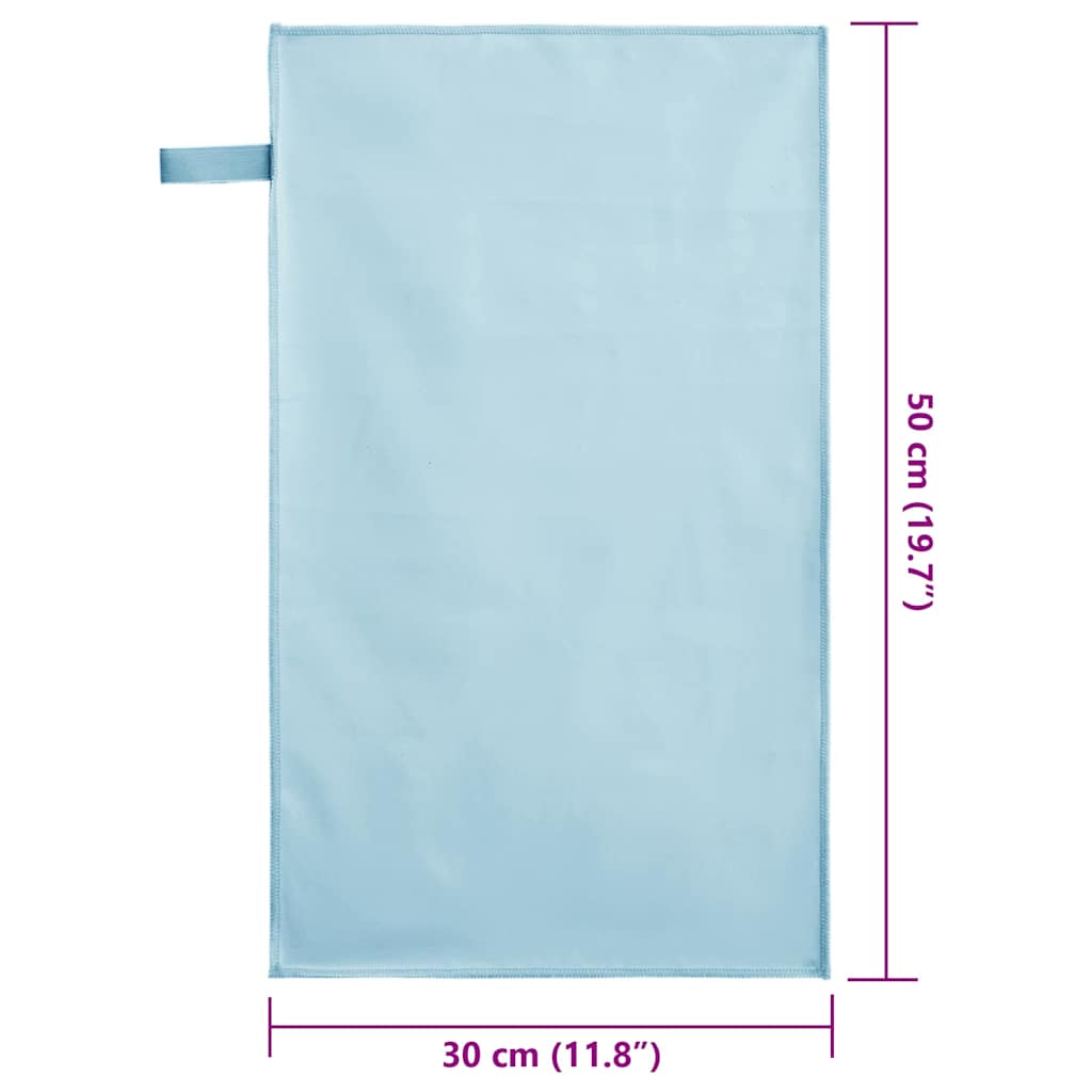 vidaXL Sports Towels 2 pcs Blue 50 x 30 cm Polyester and polyamide