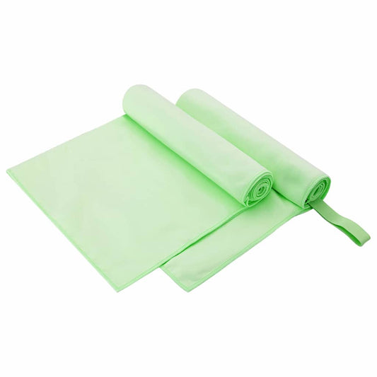 vidaXL Sports Towels 2 pcs Green 100 x 50 cm Polyester and polyamide