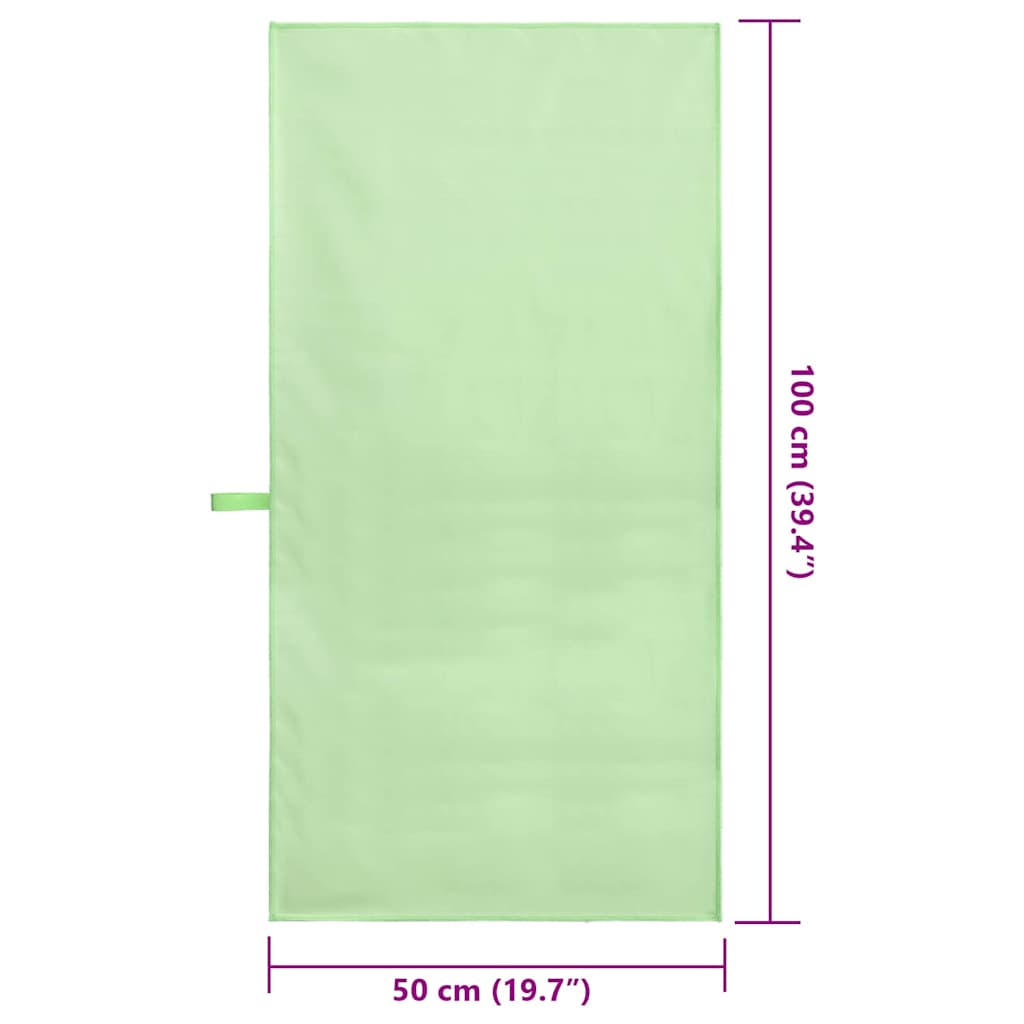 vidaXL Sports Towels 2 pcs Green 100 x 50 cm Polyester and polyamide