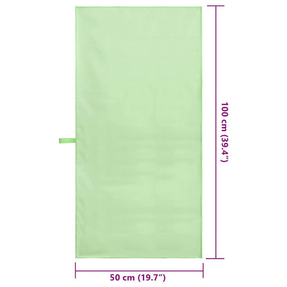 vidaXL Sports Towels 2 pcs Green 100 x 50 cm Polyester and polyamide