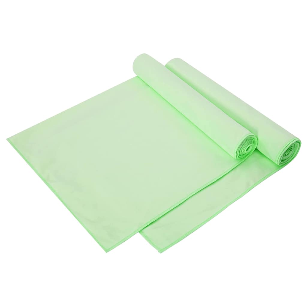 vidaXL Sports Towels 2 pcs Green 140 x 70 cm