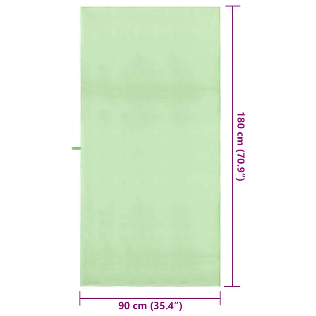 vidaXL Sports Towels 2 pcs Green 180 x 90 cm Polyester and polyamide