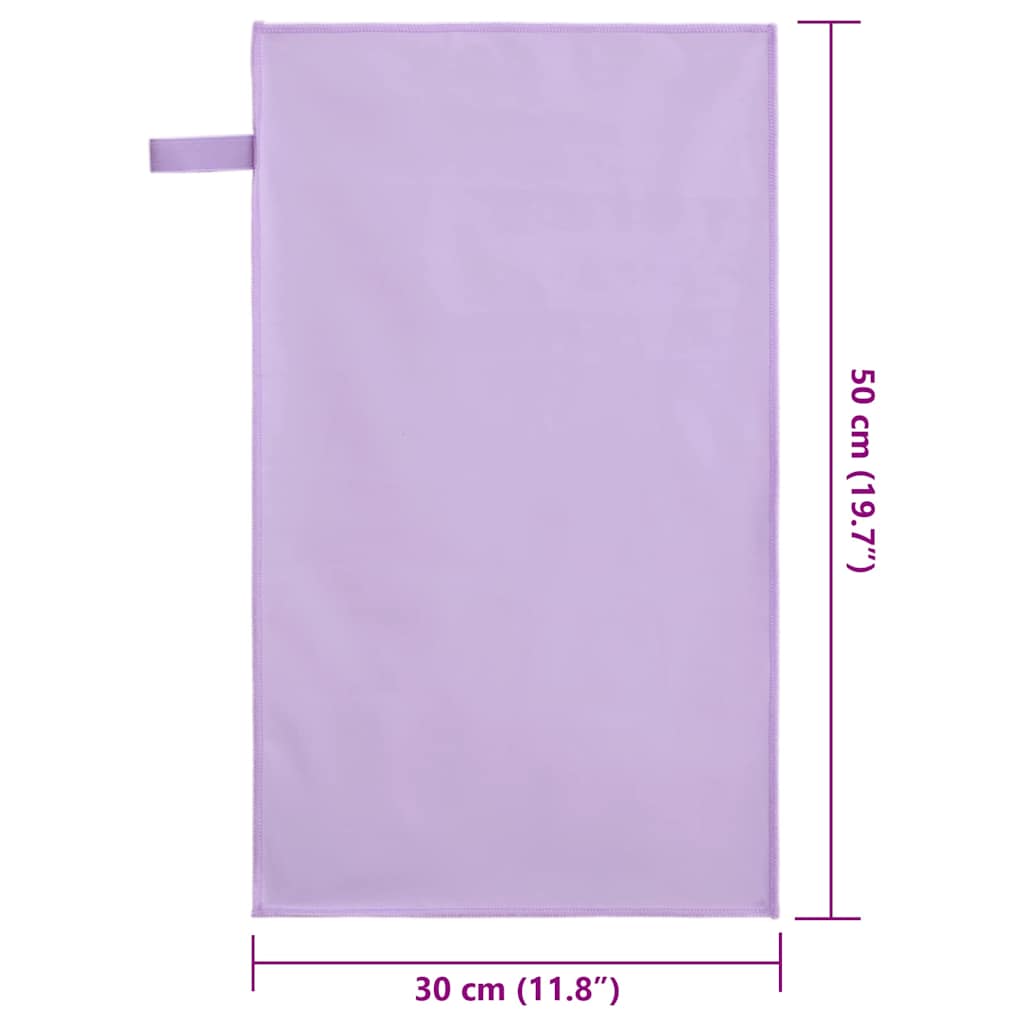 vidaXL Sports Towels 2 pcs Purple 50 x 30 cm Polyester and polyamide