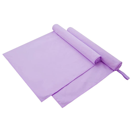 vidaXL Sports Towels 2 pcs Purple 180 x 90 cm Polyester and polyamide