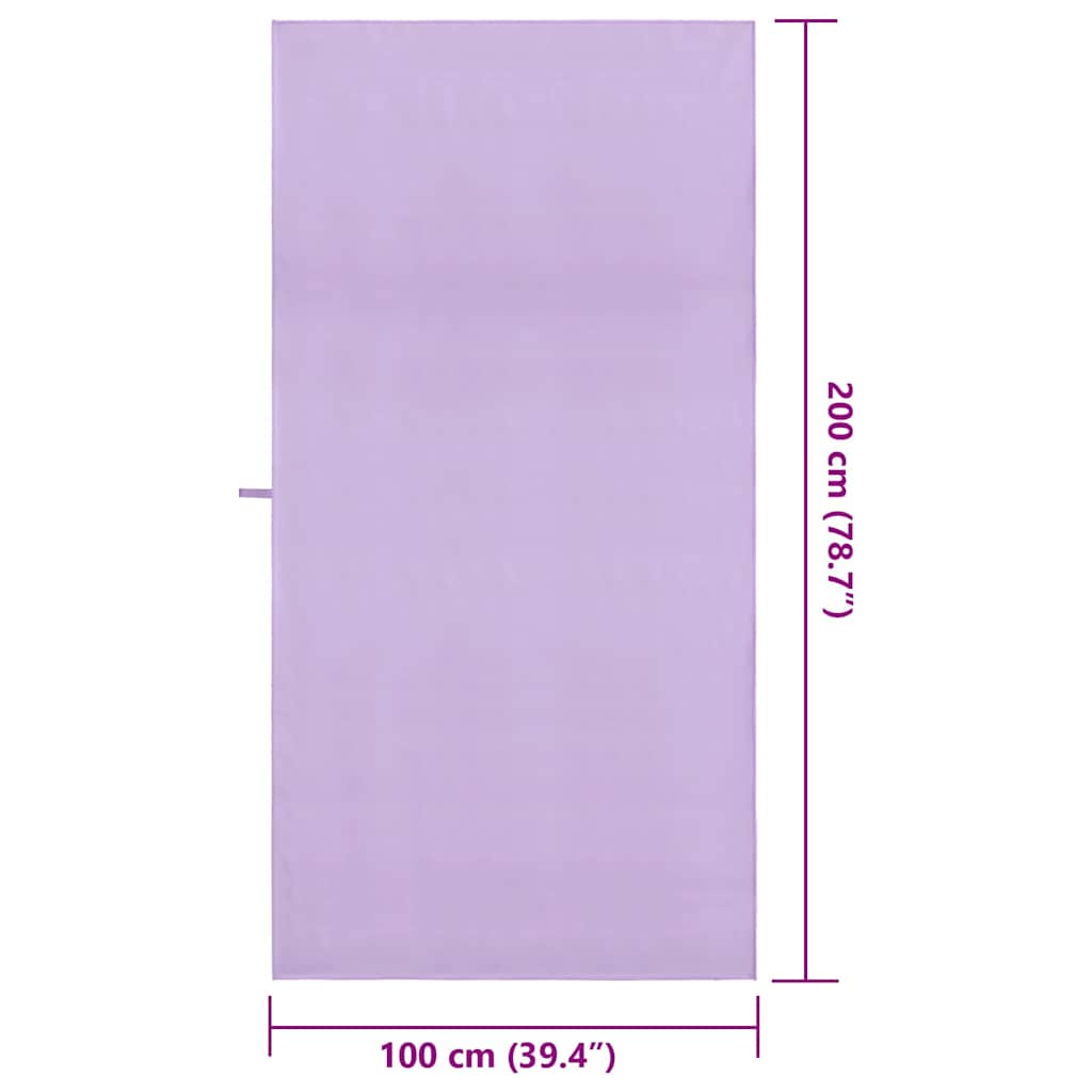 vidaXL Sports Towels 2 pcs Purple 200 x 100 cm Polyester and polyamide