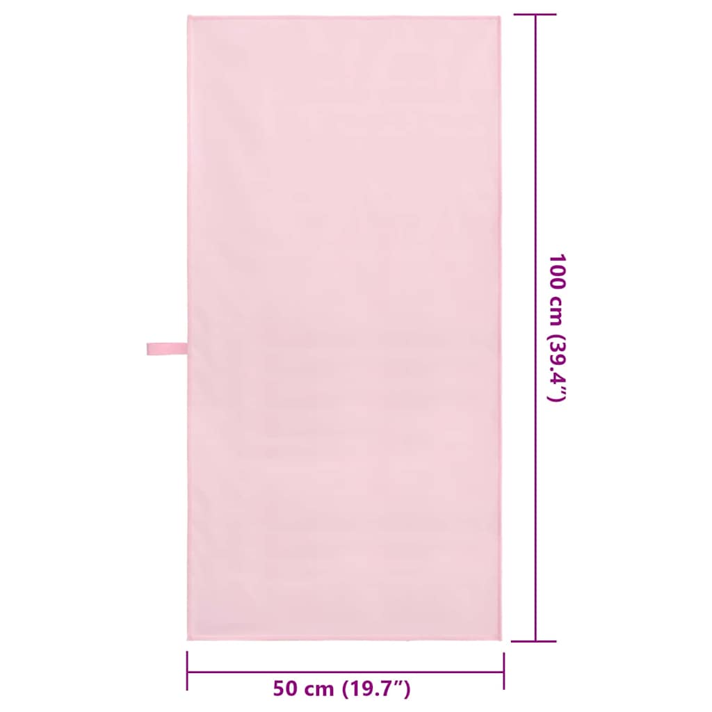vidaXL Sports Towels 2 pcs Pink 100 x 50 cm Polyester and polyamide