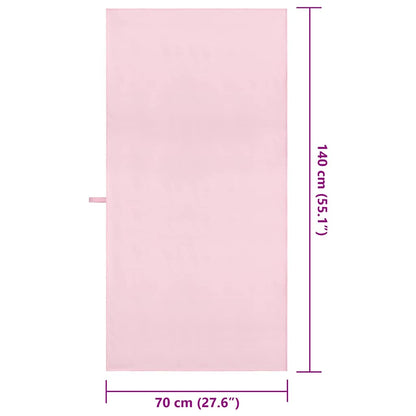 vidaXL Sports Towels 2 pcs Pink 140 x 70 cm Polyester and polyamide
