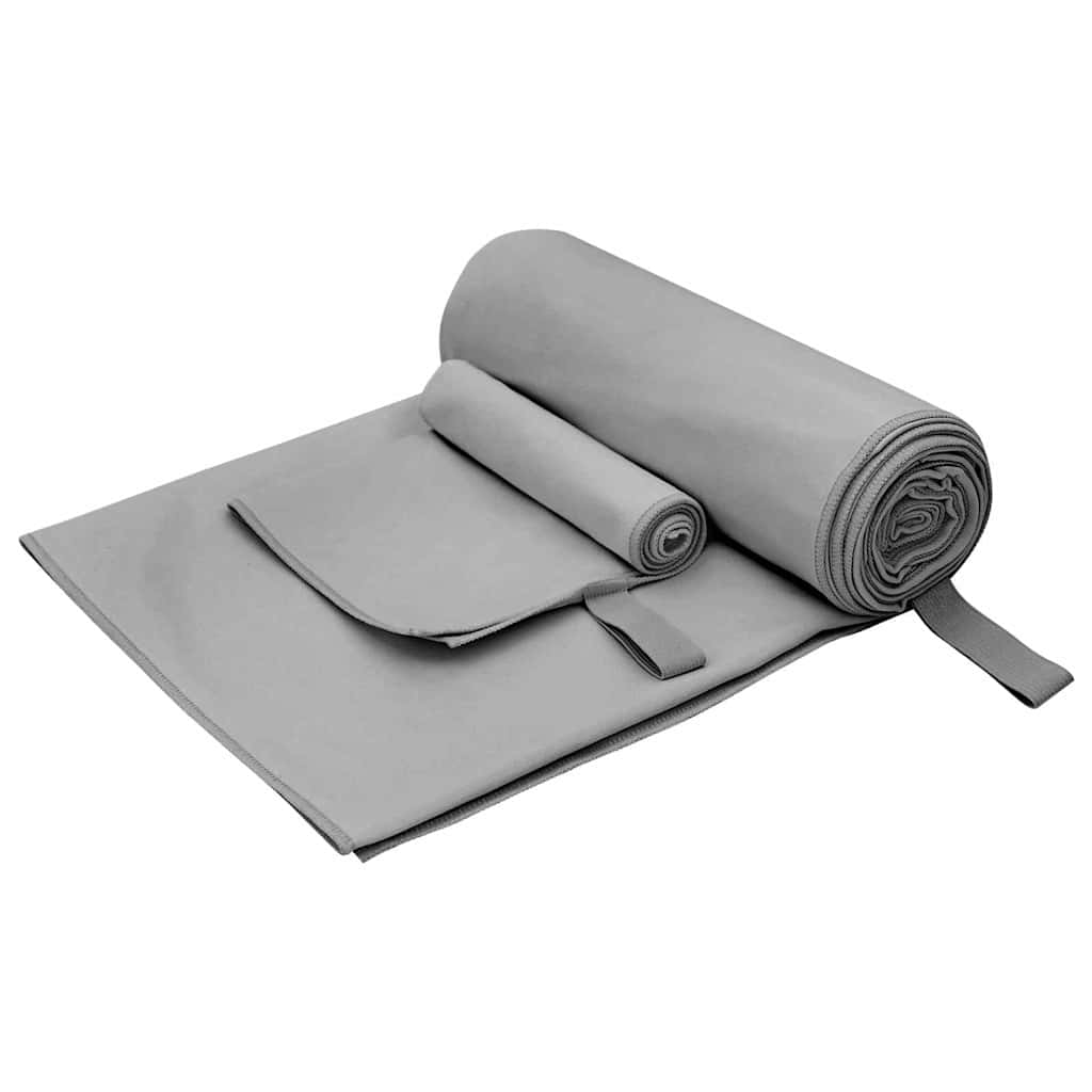 vidaXL Sports Towel Set 2 pcs Dark grey Fabric