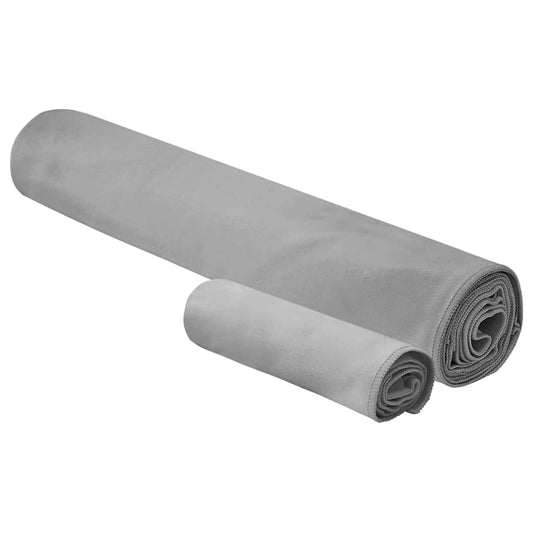 vidaXL Sports Towel Set 2 pcs Dark grey Fabric