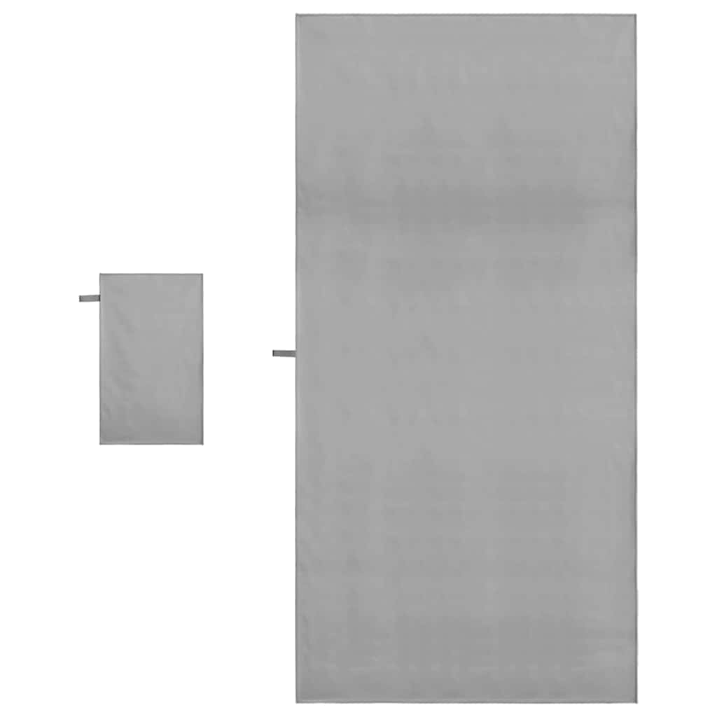 vidaXL Sports Towel Set 2 pcs Dark grey Fabric