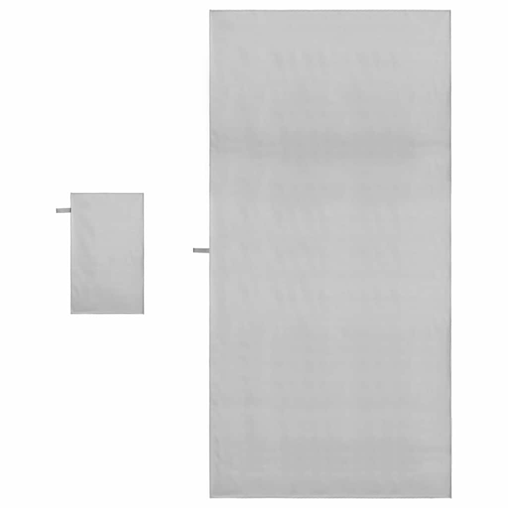 vidaXL Sports Towel Set 2 pcs Grey Fabric