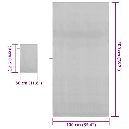 vidaXL Sports Towel Set 2 pcs Grey Fabric