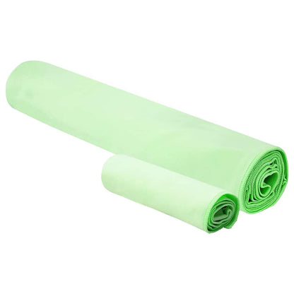 vidaXL Sports Towel Set 2 pcs Green Fabric