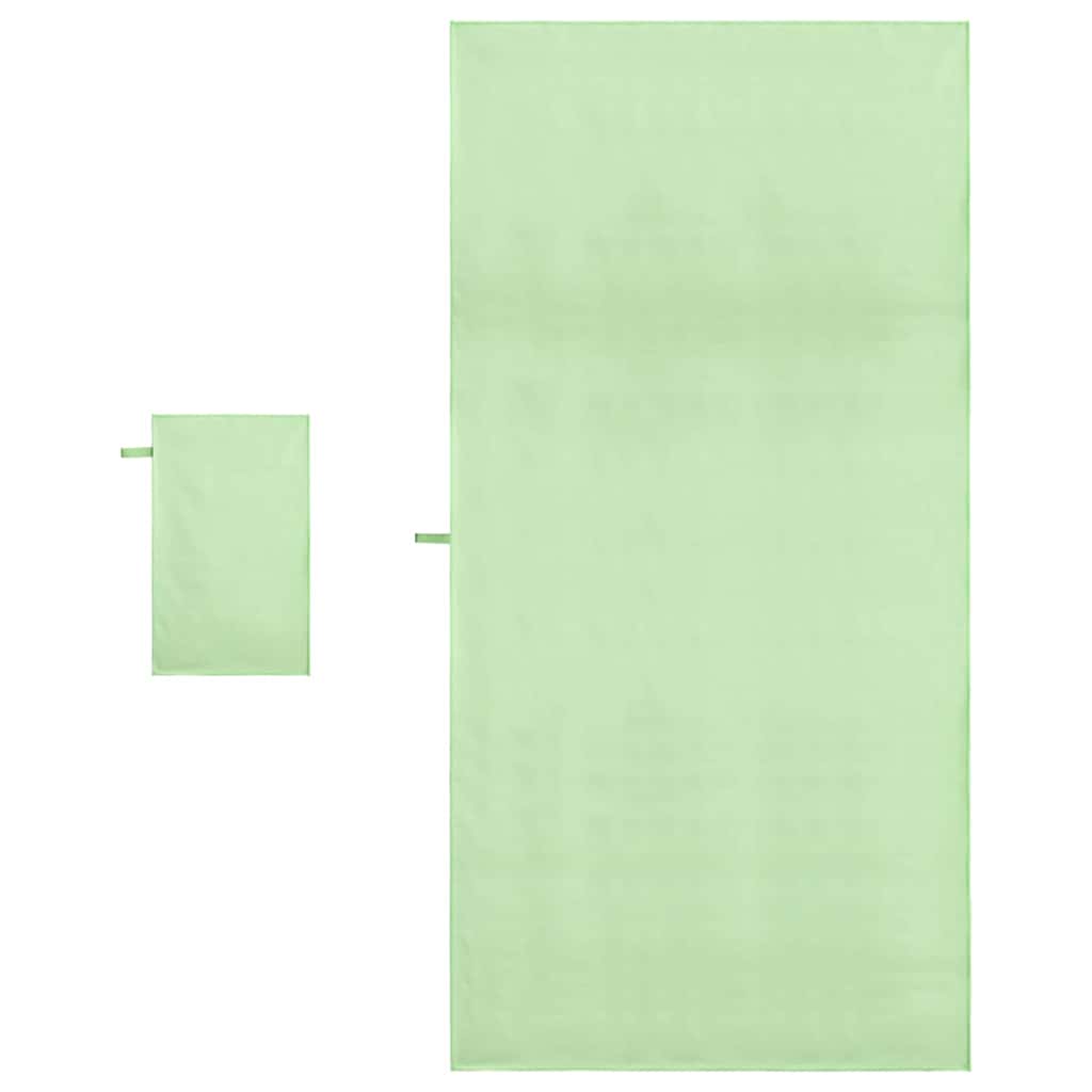 vidaXL Sports Towel Set 2 pcs Green Fabric