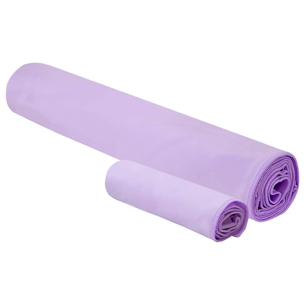 vidaXL Sports Towel Set 2 pcs Purple Fabric