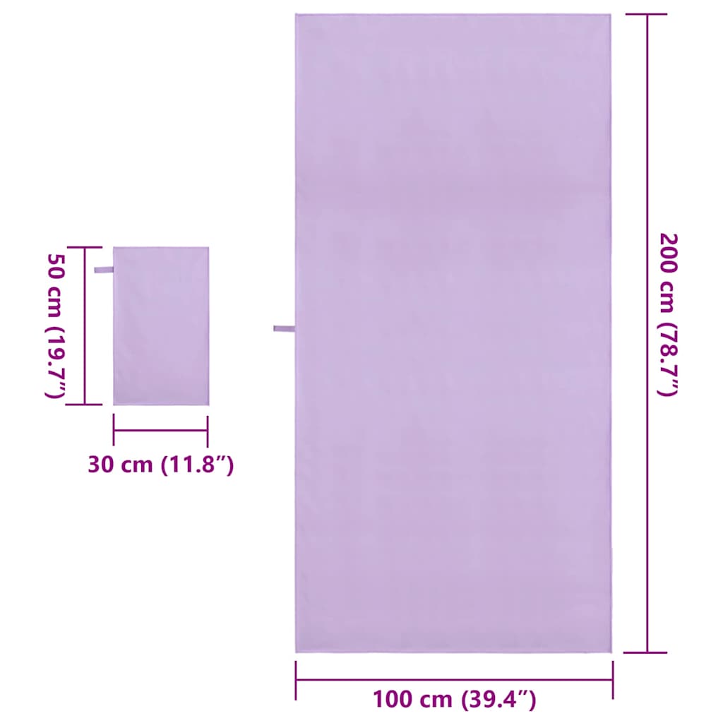 vidaXL Sports Towel Set 2 pcs Purple Fabric