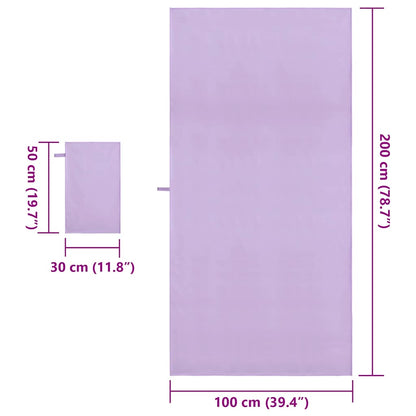 vidaXL Sports Towel Set 2 pcs Purple Fabric