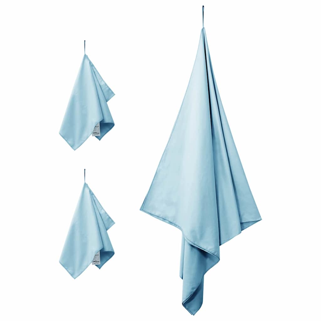 vidaXL Sports Towel Set 3 pcs Blue Polyester and Polyamide