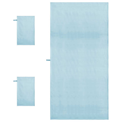 vidaXL Sports Towel Set 3 pcs Blue Polyester and Polyamide