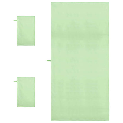vidaXL Sports Towel Set 3 pcs Green Polyester and Polyamide