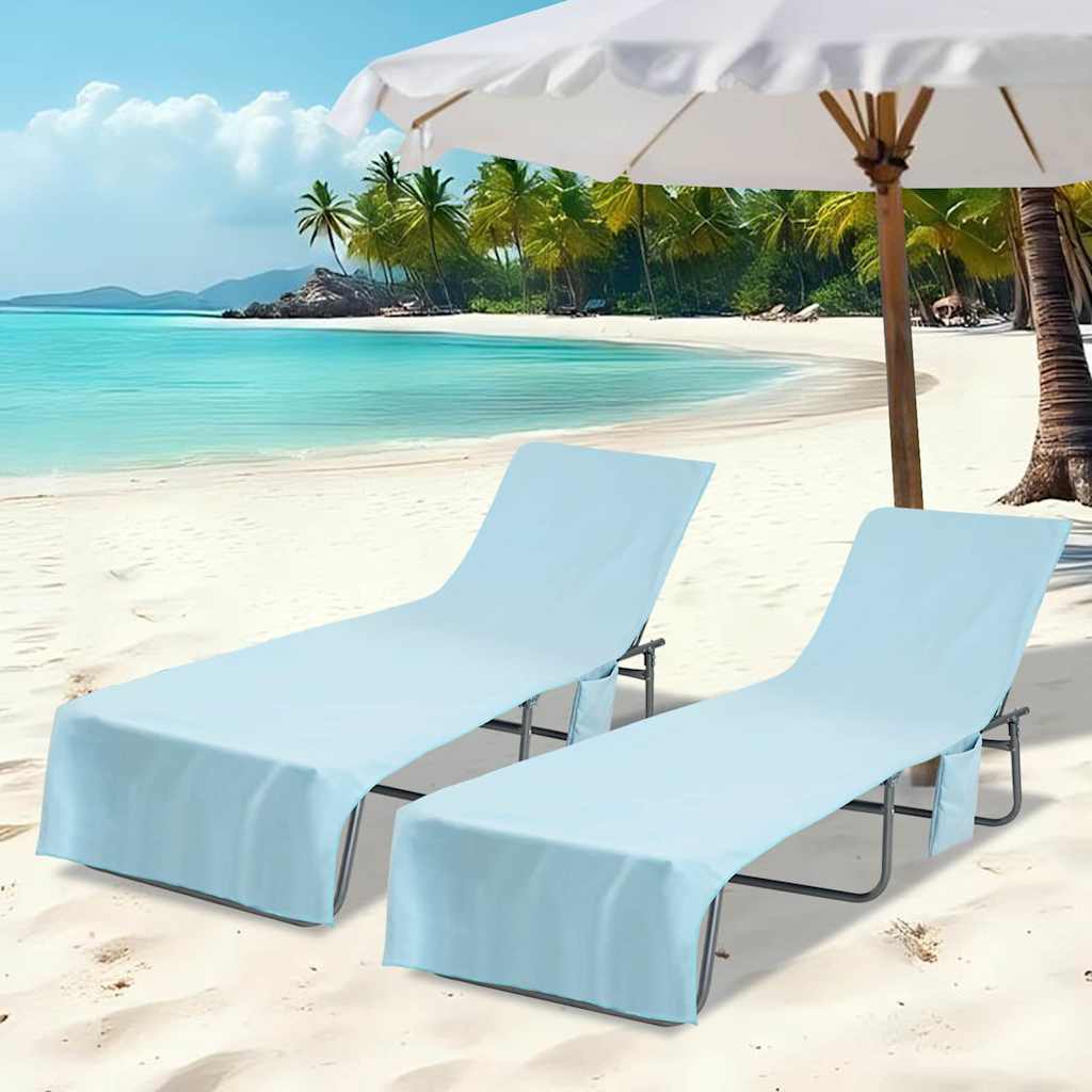 vidaXL Sunlounger Towels 2 pcs Blue 210 x 75 cm