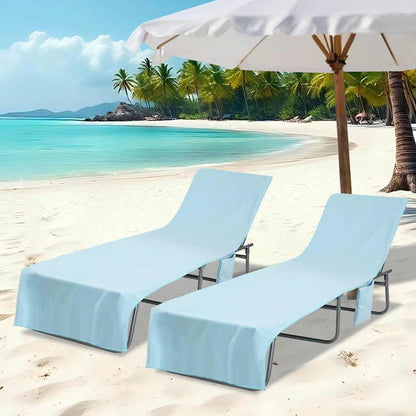 vidaXL Sunlounger Towels 2 pcs Blue 210 x 75 cm
