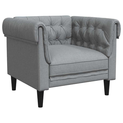 vidaXL Chesterfield Sofa Chair Light grey 78.5 x 74.5 x 74.5 cm Fabric