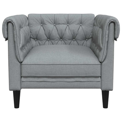 vidaXL Chesterfield Sofa Chair Light grey 78.5 x 74.5 x 74.5 cm Fabric