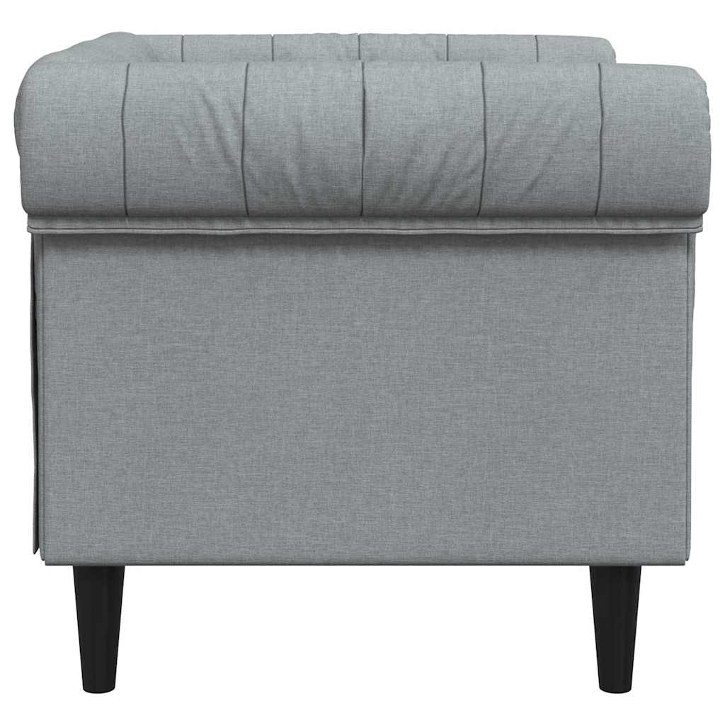 vidaXL Chesterfield Sofa Chair Light grey 78.5 x 74.5 x 74.5 cm Fabric