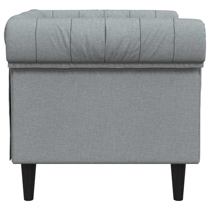 vidaXL Chesterfield Sofa Chair Light grey 78.5 x 74.5 x 74.5 cm Fabric