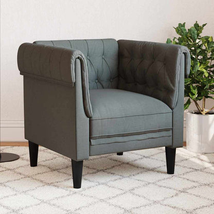 vidaXL Chesterfield Sofa Chair Dark grey 78.5 x 74.5 x 74.5 cm Fabric