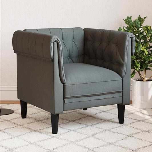 vidaXL Chesterfield Sofa Chair Dark grey 78.5 x 74.5 x 74.5 cm Fabric