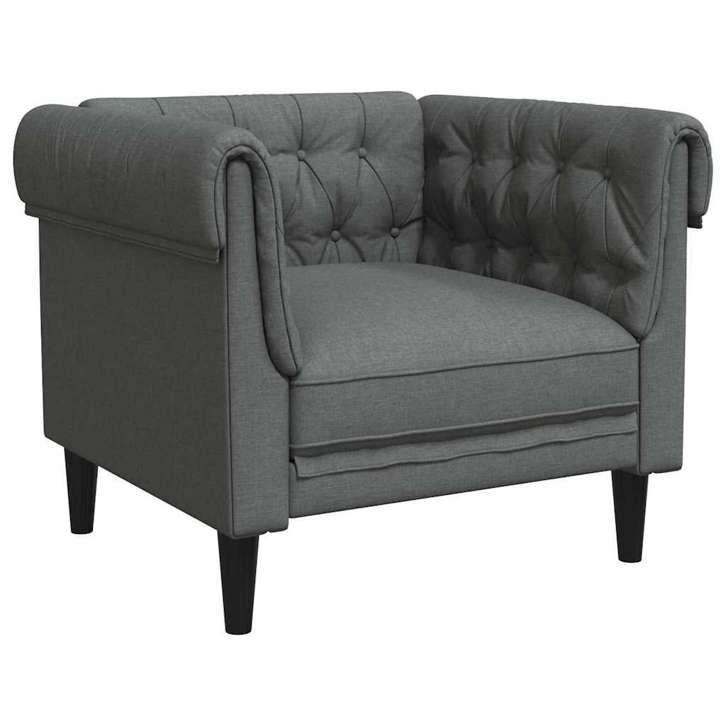 vidaXL Chesterfield Sofa Chair Dark grey 78.5 x 74.5 x 74.5 cm Fabric