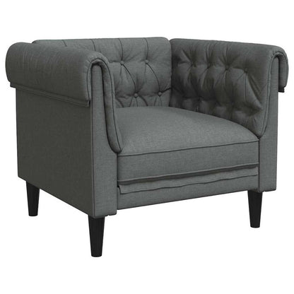vidaXL Chesterfield Sofa Chair Dark grey 78.5 x 74.5 x 74.5 cm Fabric
