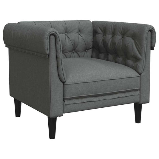 vidaXL Chesterfield Sofa Chair Dark grey 78.5 x 74.5 x 74.5 cm Fabric