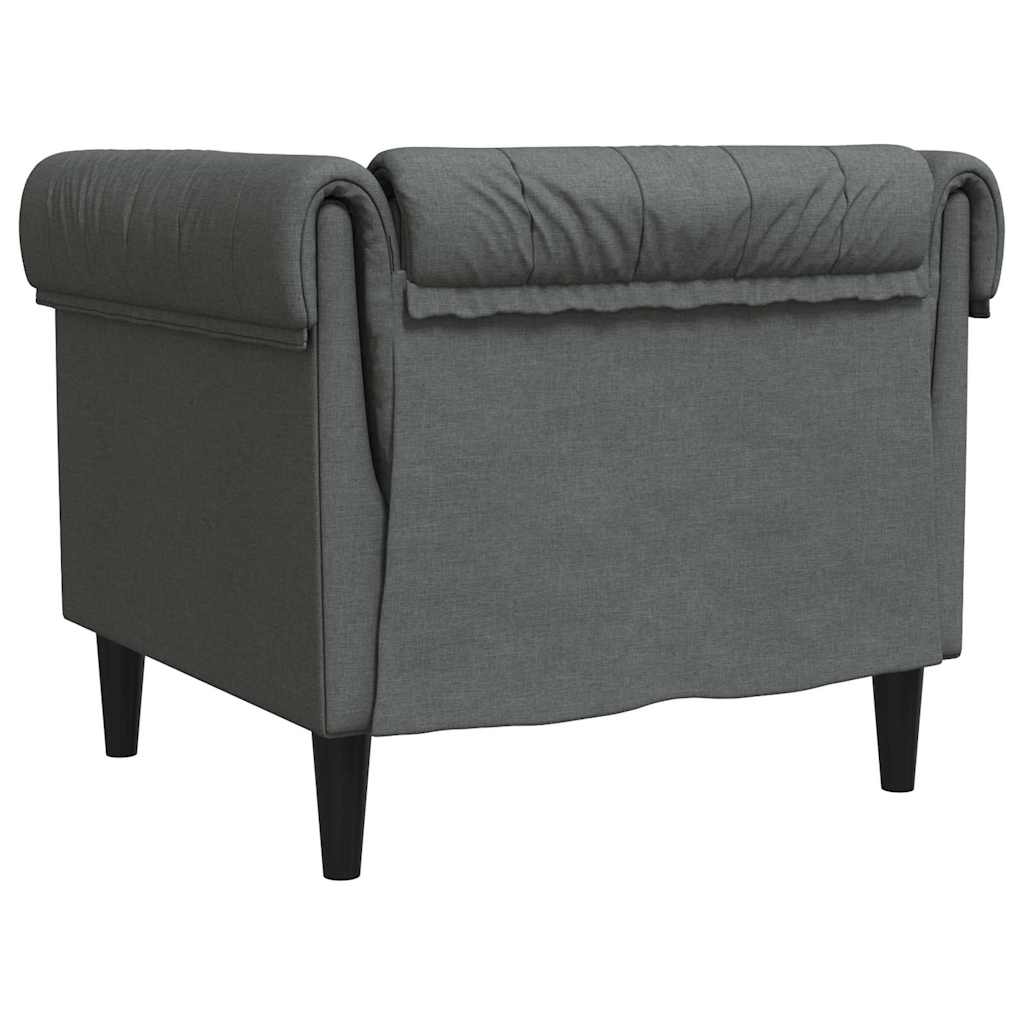 vidaXL Chesterfield Sofa Chair Dark grey 78.5 x 74.5 x 74.5 cm Fabric