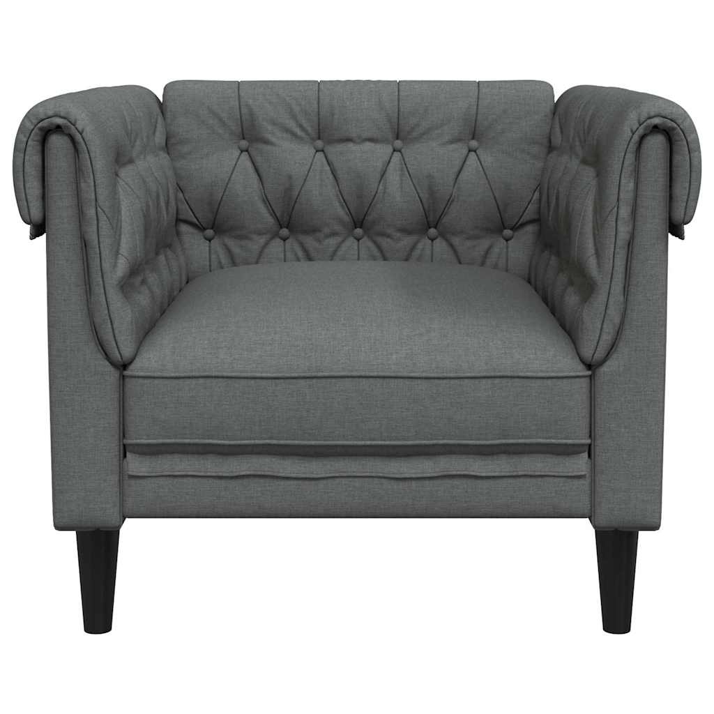 vidaXL Chesterfield Sofa Chair Dark grey 78.5 x 74.5 x 74.5 cm Fabric