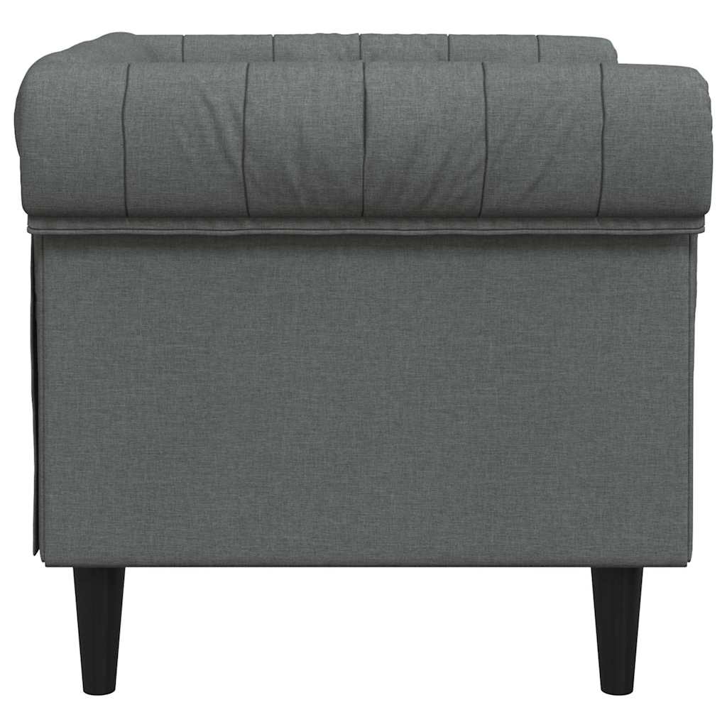 vidaXL Chesterfield Sofa Chair Dark grey 78.5 x 74.5 x 74.5 cm Fabric