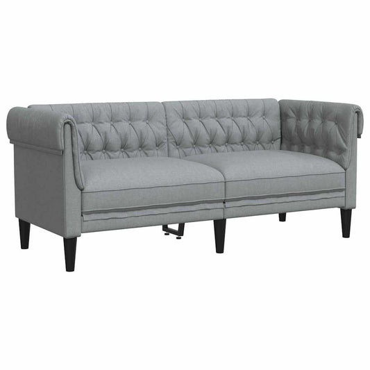 vidaXL Chesterfield Sofa Light grey 182.5 x 74.5 x 74.5 cm Fabric