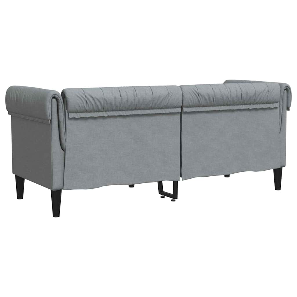 vidaXL Chesterfield Sofa Light grey 182.5 x 74.5 x 74.5 cm Fabric