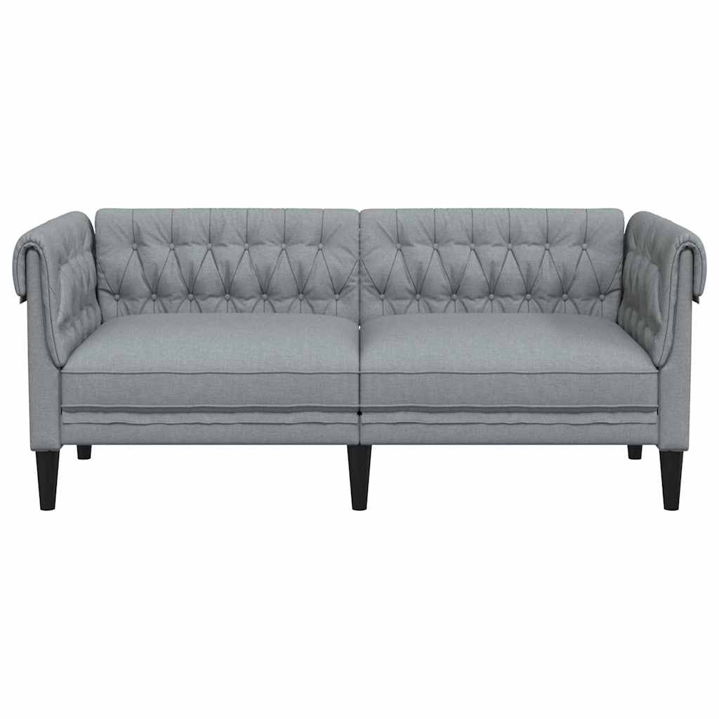 vidaXL Chesterfield Sofa Light grey 182.5 x 74.5 x 74.5 cm Fabric