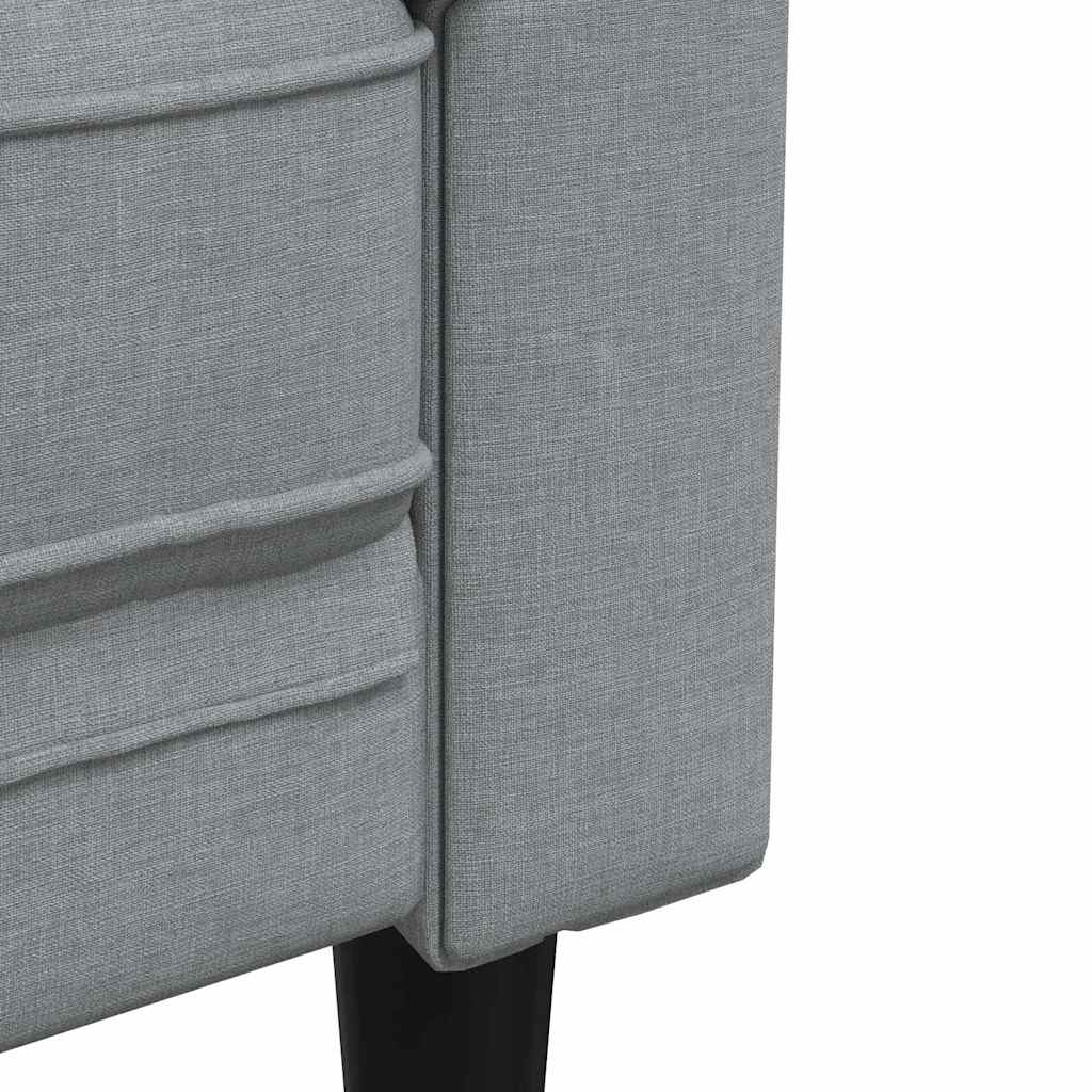 vidaXL Sofa Light Grey 201.5 x 74.5 x 74.5 cm Polyester