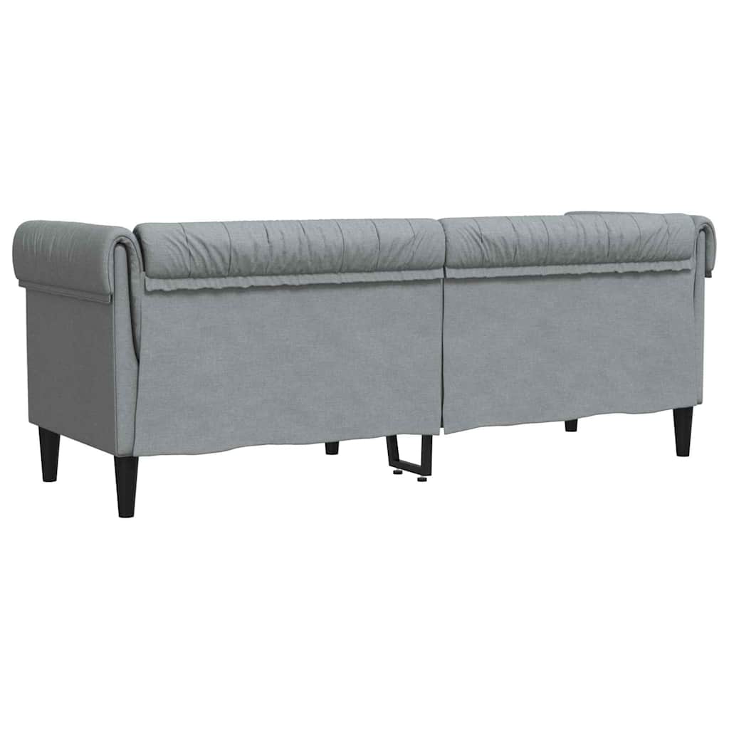 vidaXL Sofa Light Grey 201.5 x 74.5 x 74.5 cm Polyester