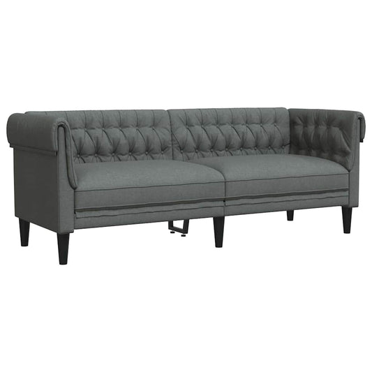 vidaXL Chesterfield Sofa Other Dark grey 201.5 x 74.5 x 74.5 cm Fabric