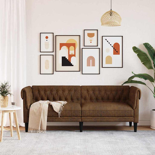 vidaXL Sofa Brown 201.5 x 74.5 x 74.5 cm Polyester
