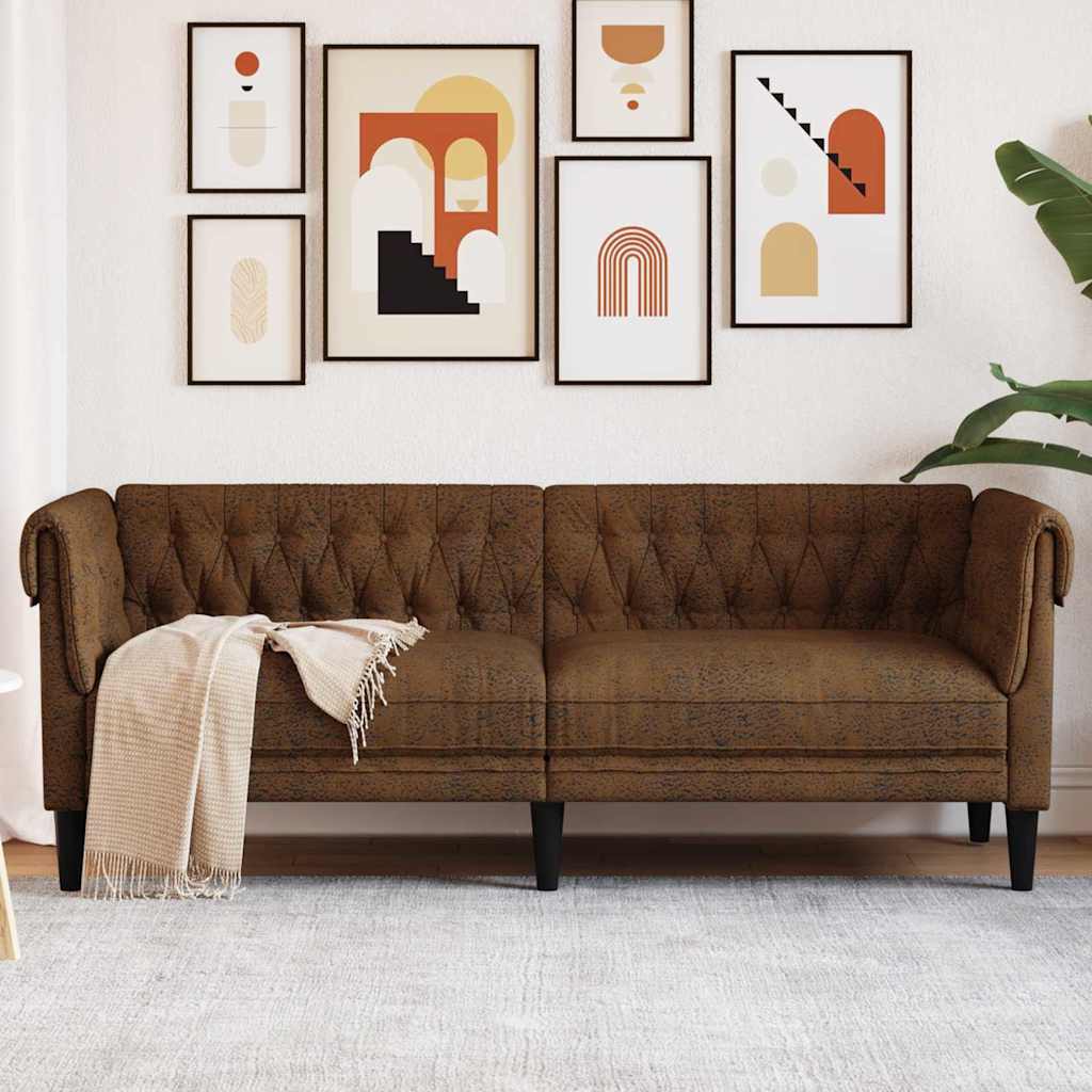 vidaXL Sofa Brown 201.5 x 74.5 x 74.5 cm Polyester