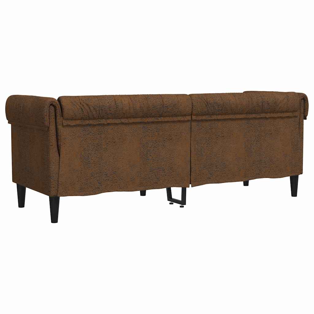 vidaXL Sofa Brown 201.5 x 74.5 x 74.5 cm Polyester