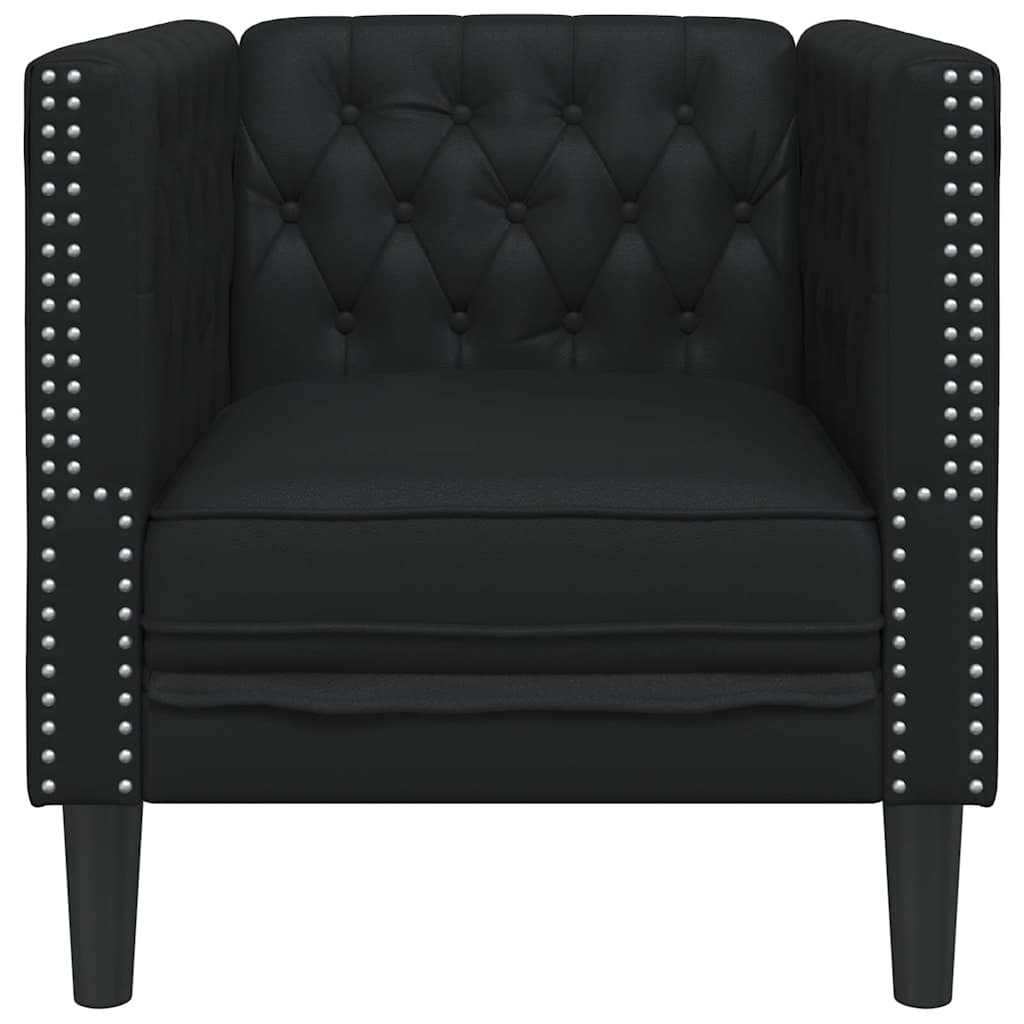 vidaXL Sofa Black 74.5 x 71 x 70.5 cm PVC