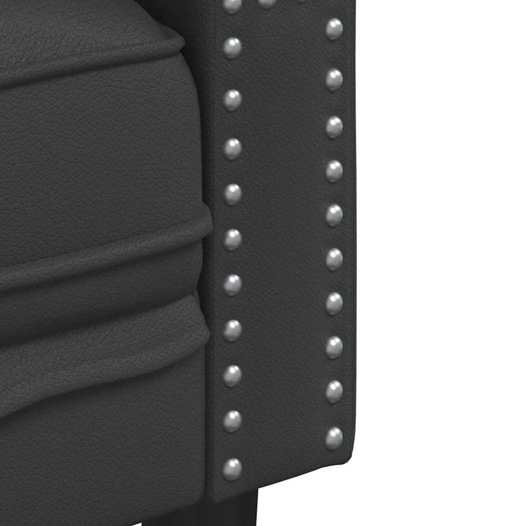 vidaXL Sofa Black 194 x 74.5 x 70.5 cm PVC