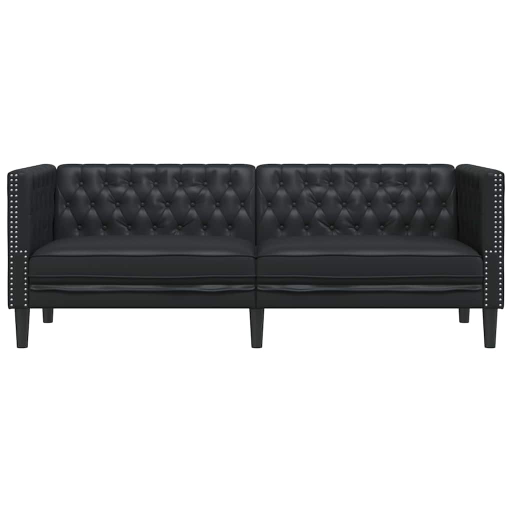 vidaXL Sofa Black 194 x 74.5 x 70.5 cm PVC